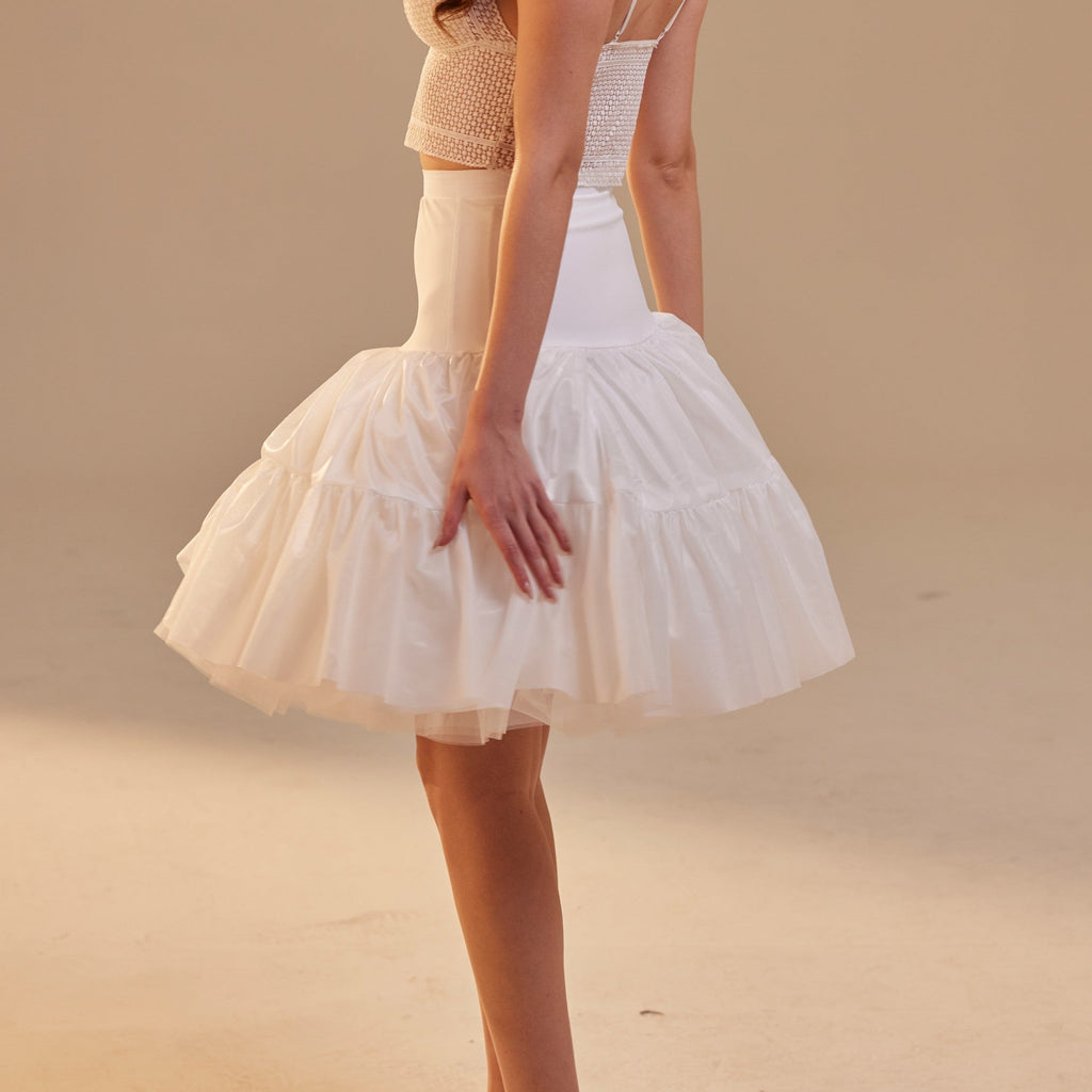 Short Petticoat Skirt with Corsage , Fluffy Layered Petticoat for Wedding, Party & Everyday Wear – Bridal Port, view 3