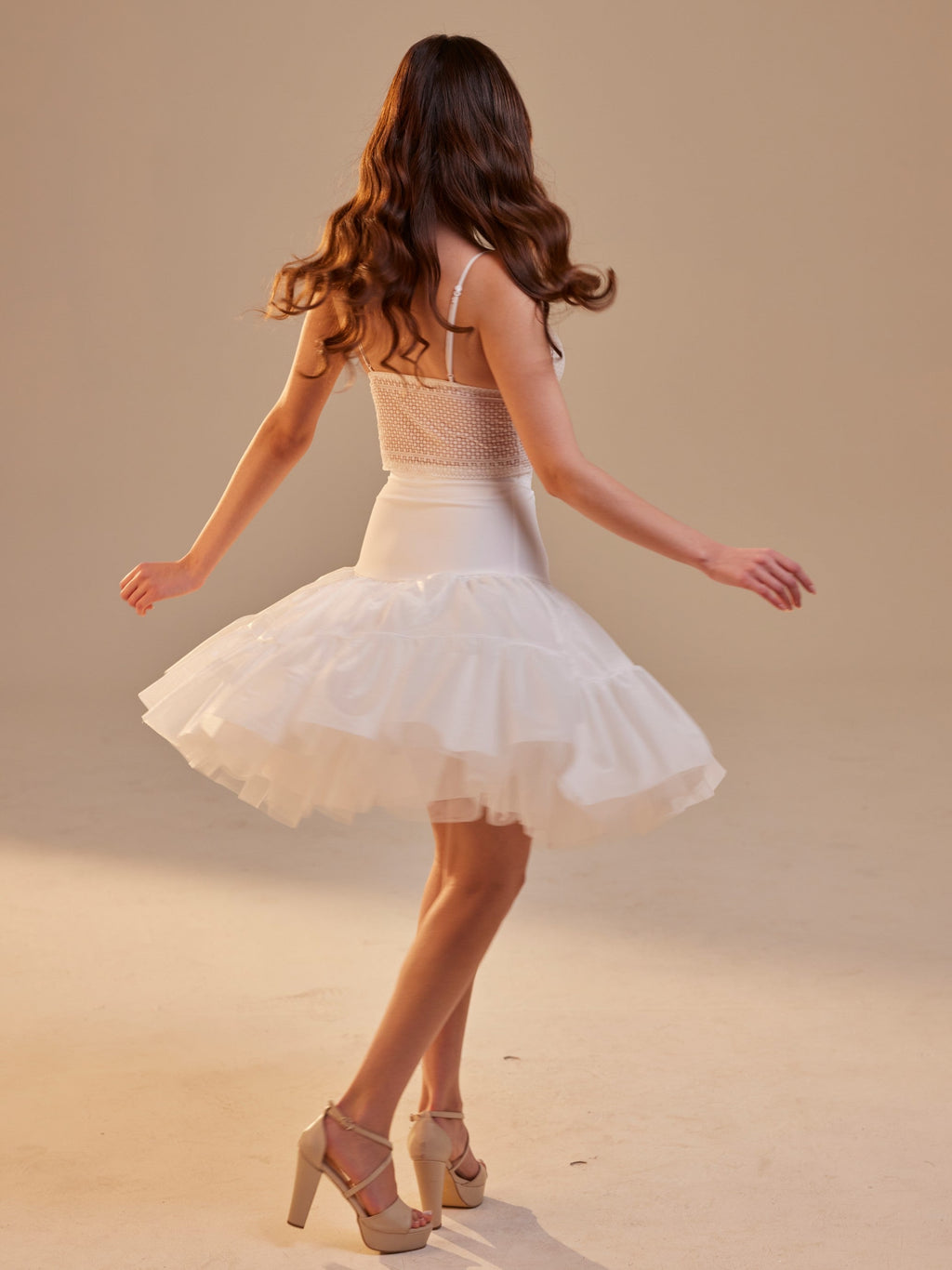 Short Petticoat Skirt with Corsage , Fluffy Layered Petticoat for Wedding, Party & Everyday Wear – Bridal Port, view 11