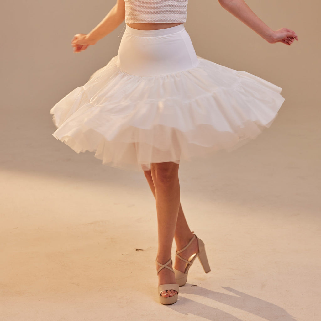 Short Petticoat Skirt with Corsage , Fluffy Layered Petticoat for Wedding, Party & Everyday Wear – Bridal Port, view 7