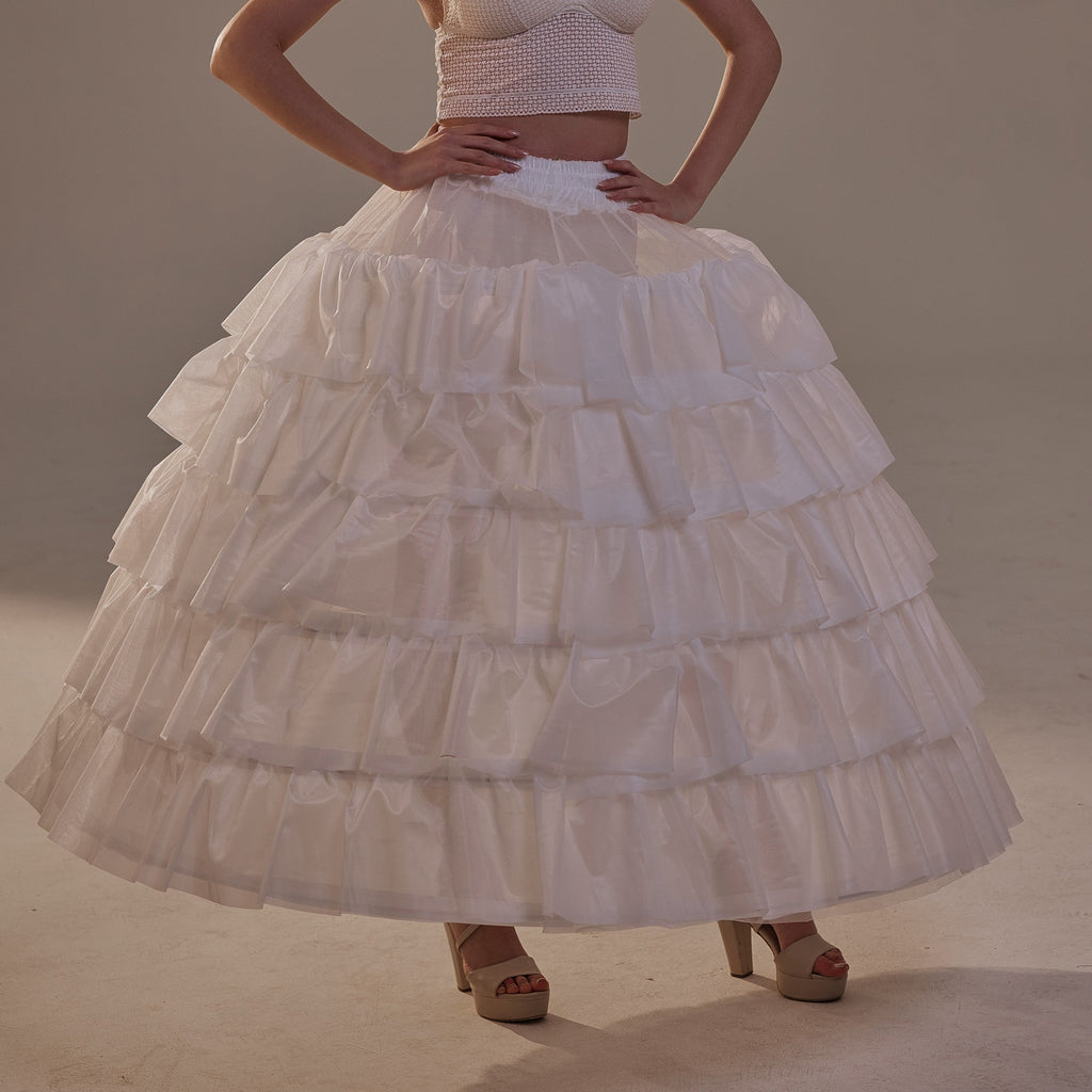 Short Ruffled Layered Hoop Skirt , Quinceañera & Wedding Underskirt – Bridal Port, view 3