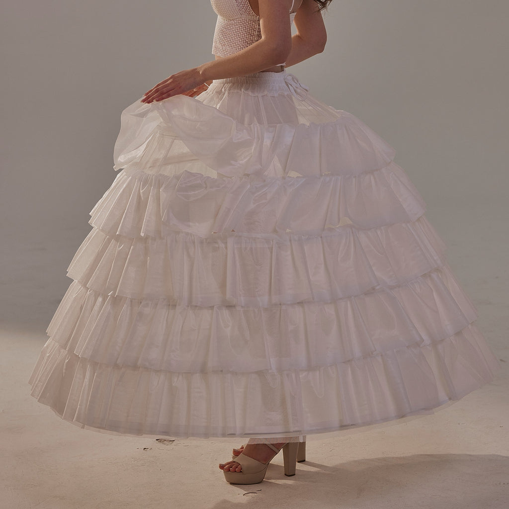 Short Ruffled Layered Hoop Skirt , Quinceañera & Wedding Underskirt – Bridal Port, view 4