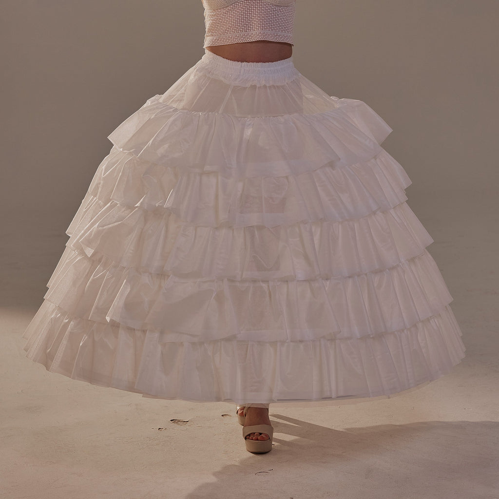 Short Ruffled Layered Hoop Skirt , Quinceañera & Wedding Underskirt – Bridal Port, view 8