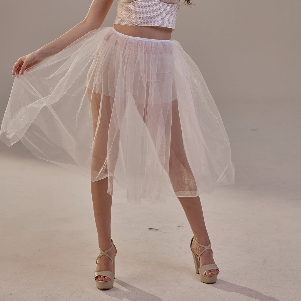 Short Soft White Tulle Skirt for Women , Flowy Mini Tulle Skirt, Bridal Party Skirt, Bachelorette Skirt – Bridal Port