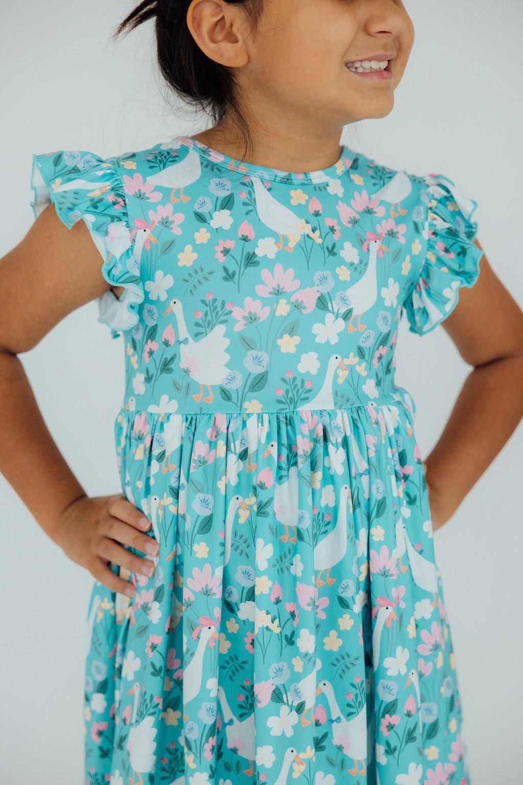 Mila & Rose ® Silly Goose Flutter Sleeve Twirl Dress — main product shot