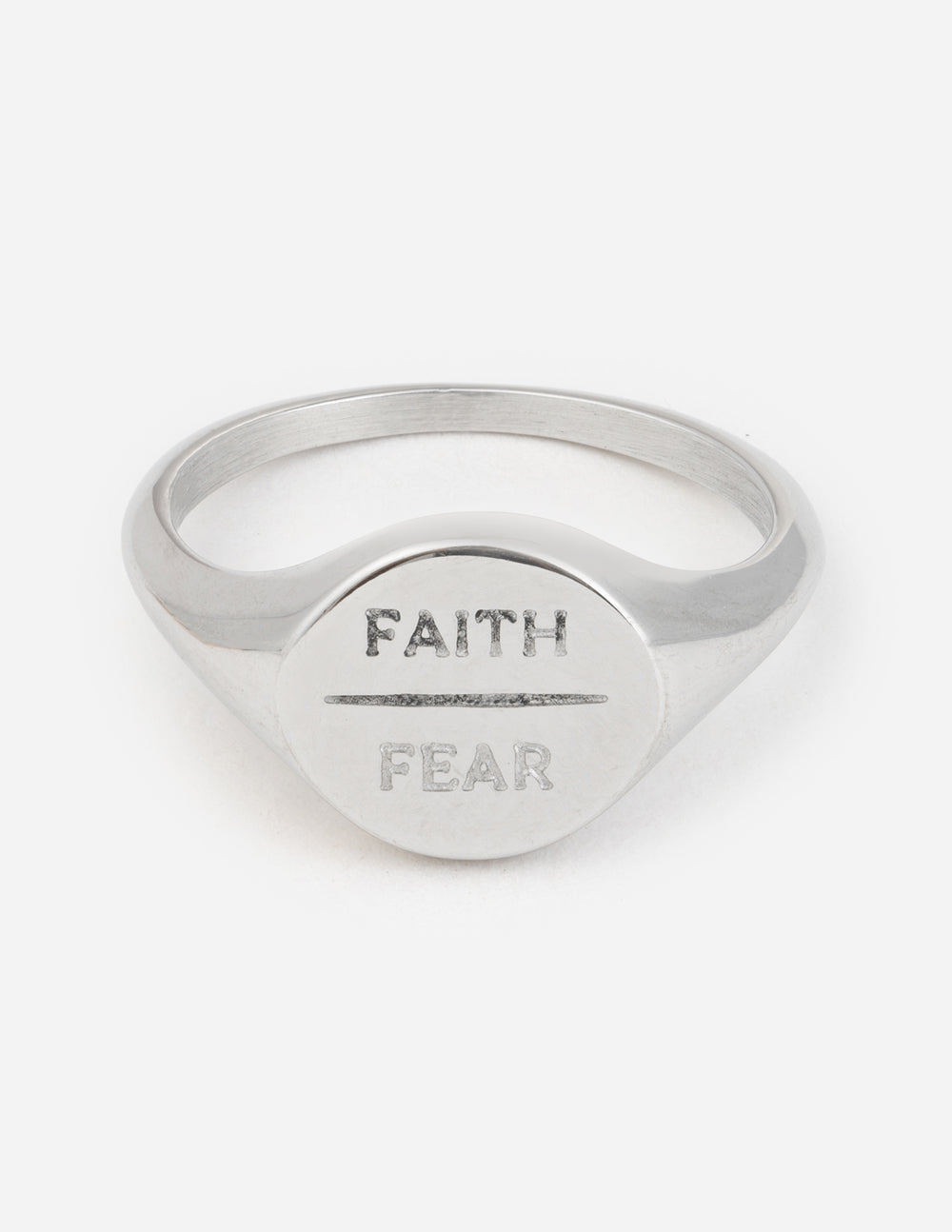 Elevated Faith Silver Faith Over Fear Ring — main product shot