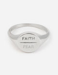 Elevated Faith Silver Faith Over Fear Ring — main product shot