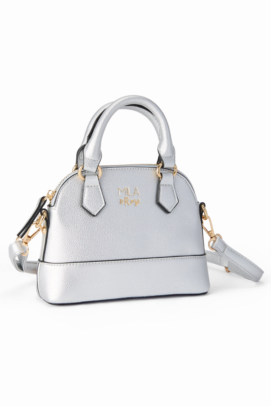 Mila & Rose ® SALE Silver Metallic Girl's Crossbody Purse — side view