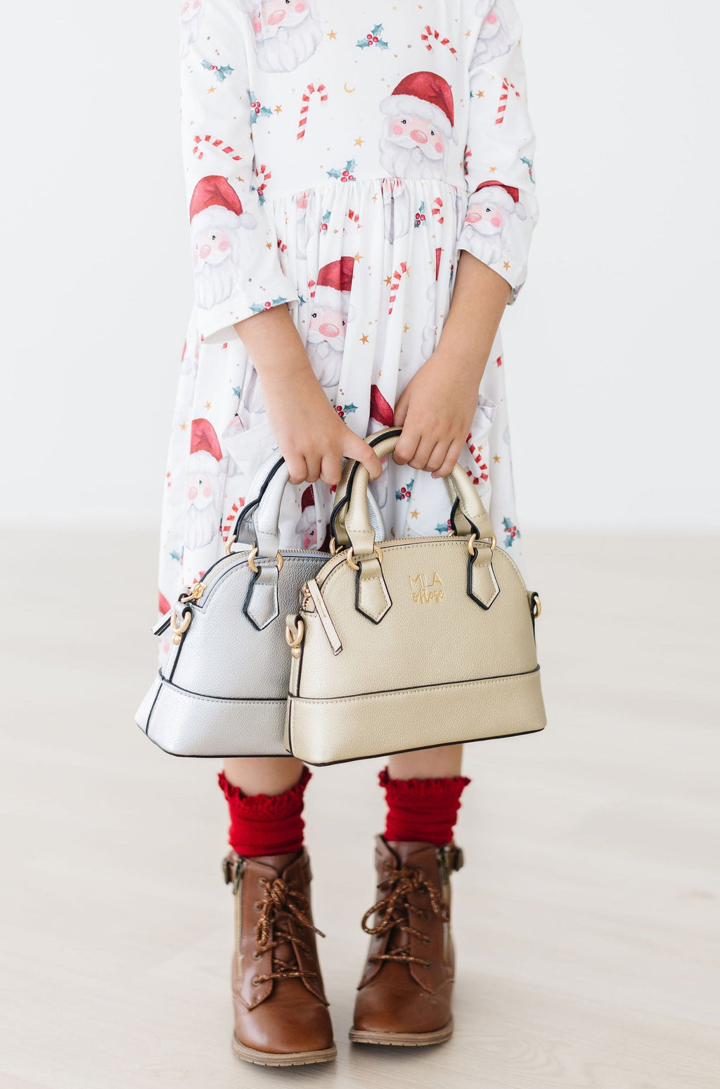 Mila & Rose ® SALE Silver Metallic Girl's Crossbody Purse — back view