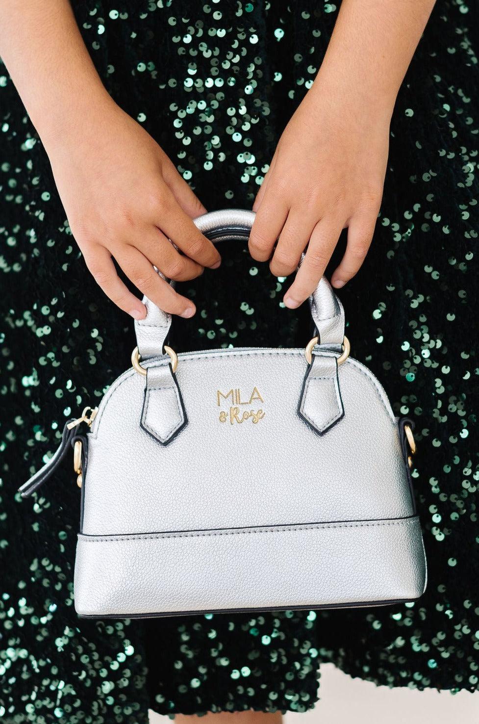 Mila & Rose ® SALE Silver Metallic Girl's Crossbody Purse — alternative angle