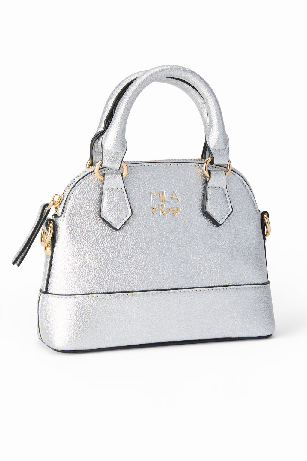 Mila & Rose ® SALE Silver Metallic Girl's Crossbody Purse — main product shot
