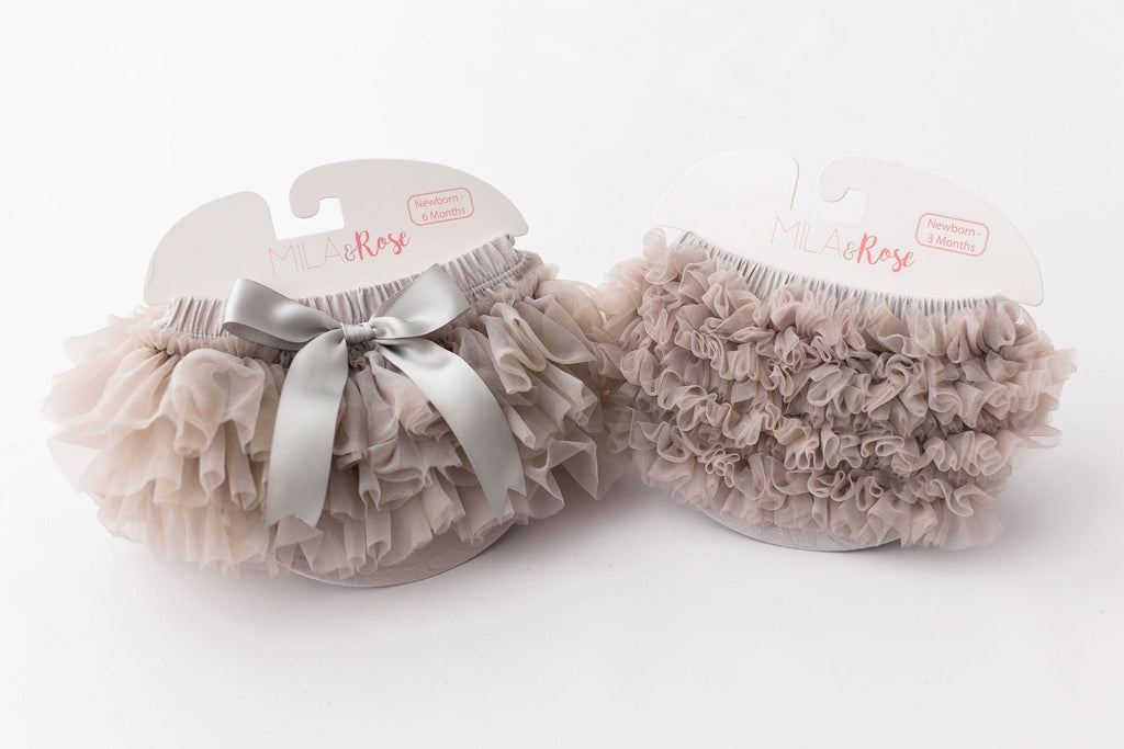 Mila & Rose ® SALE Silver Ruffle Tutu Bloomer — lifestyle context