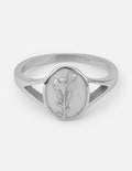 Elevated Faith Silver Wildflower Signet Ring — main product shot