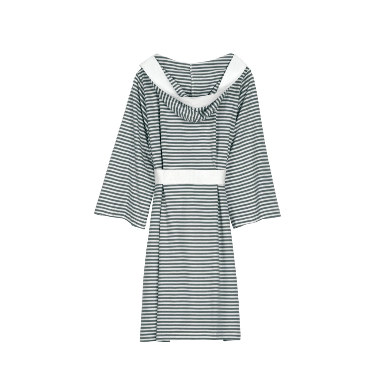 Seaside Serenity Stripe Organic Hooded Short Robe – Pure Fiber, view 14