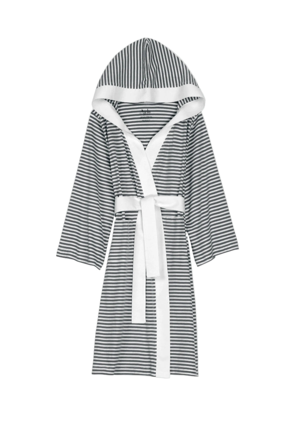 Seaside Serenity Stripe Organic Hooded Short Robe – Pure Fiber