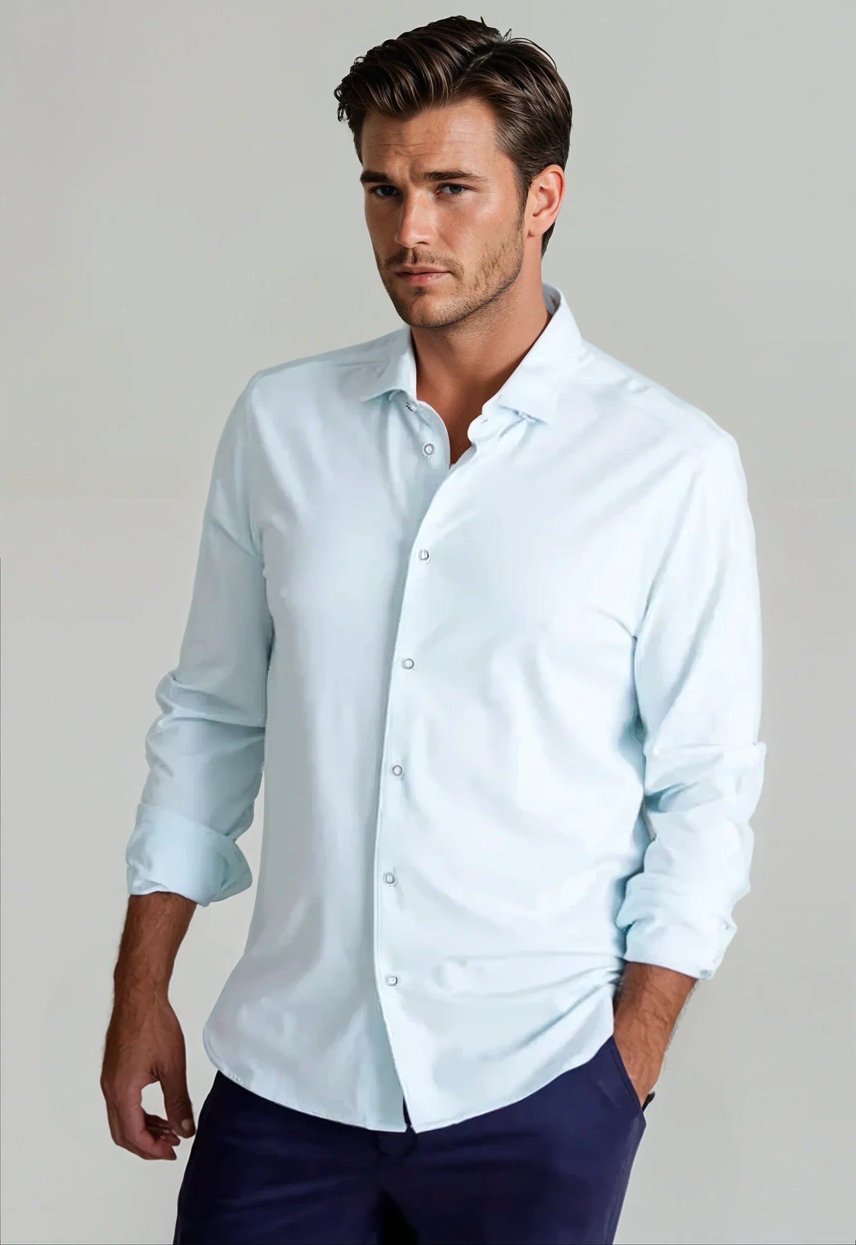 Buki Single Shot Long Sleeve Tech Shirt - Light Blue — main product shot