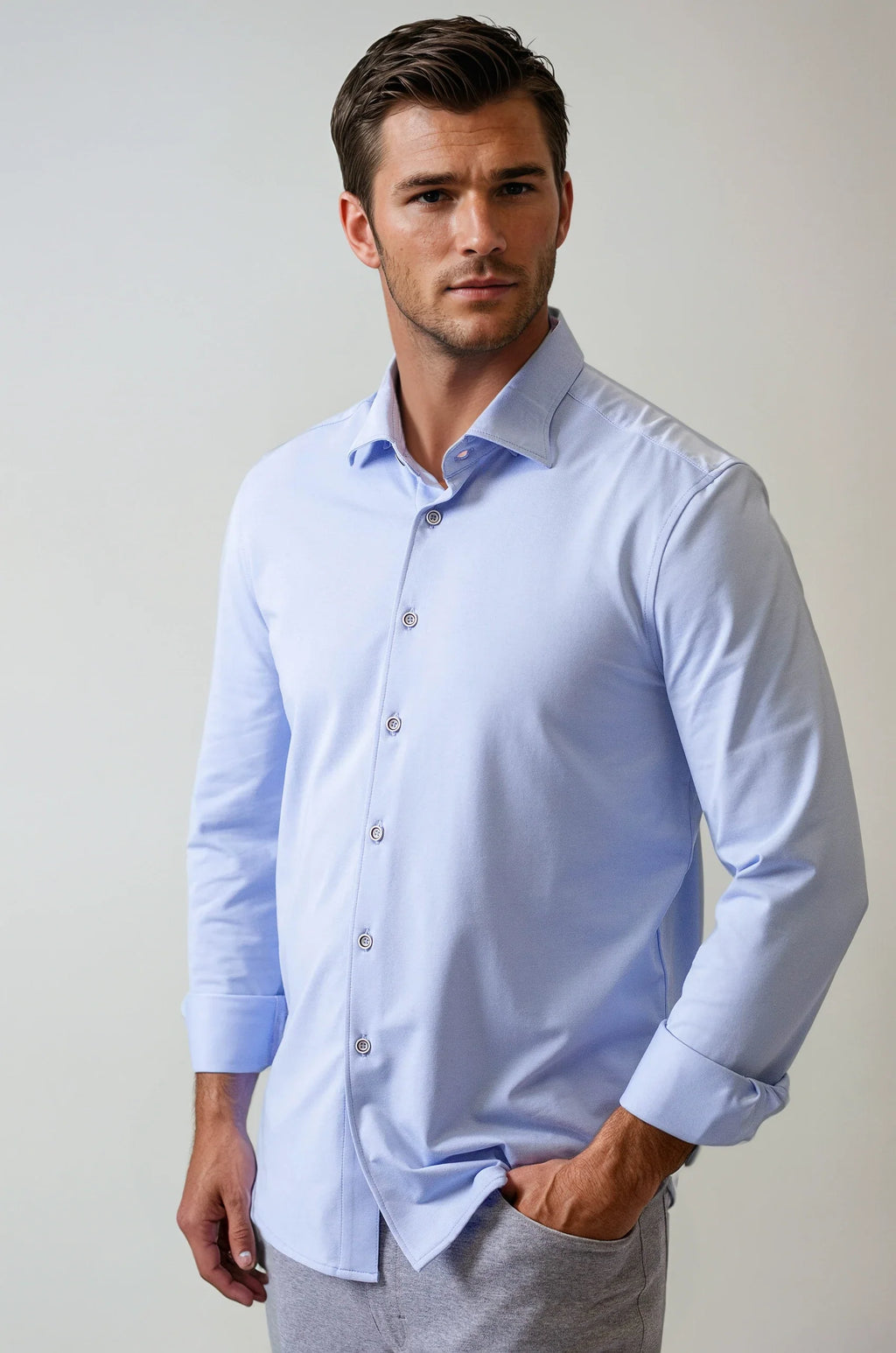 Buki Buki Cinqo 'Single Shot' Long Sleeve Tech Shirt - French Blue — lifestyle context
