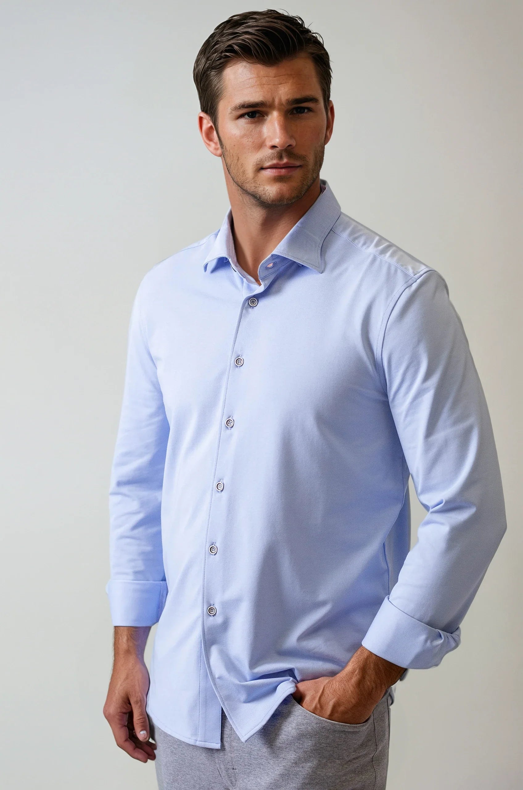 Buki Buki Cinqo 'Single Shot' Long Sleeve Tech Shirt - French Blue — lifestyle context