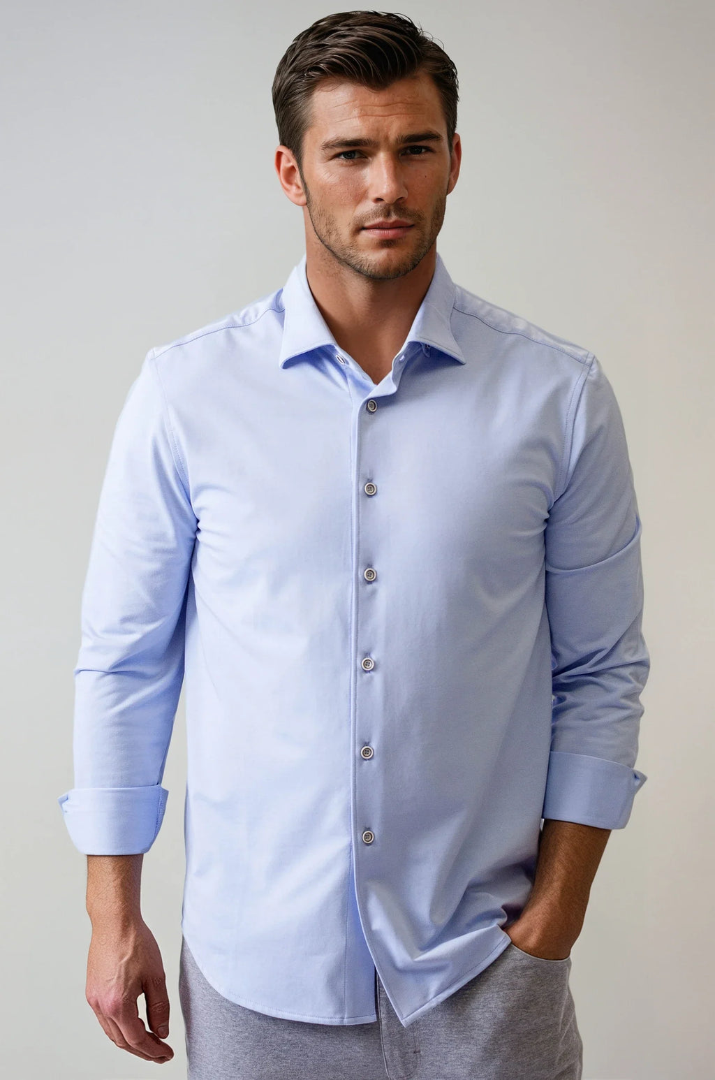 Buki Buki Cinqo 'Single Shot' Long Sleeve Tech Shirt - French Blue — main product shot