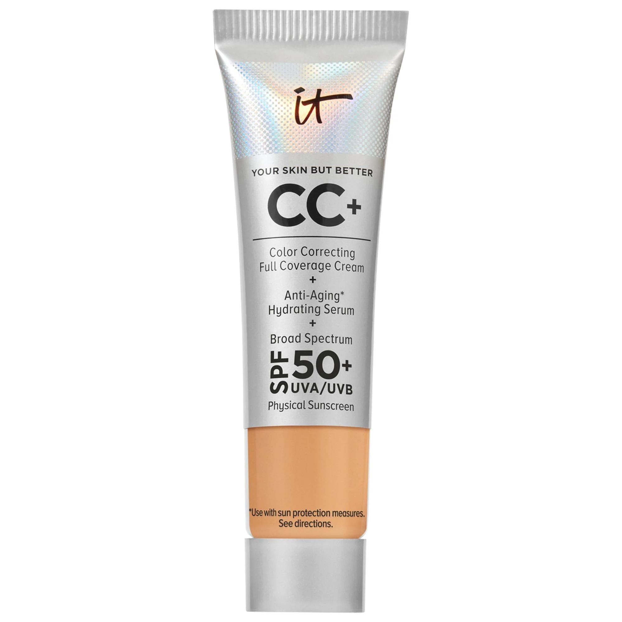 IT Cosmetics Mini CC+ Cream Full Coverage Color Correcting Foundation with SPF 50+ - Vegan, Gluten-Free Makeup