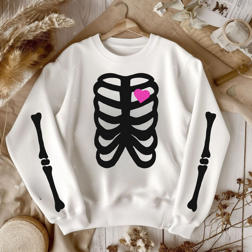 Pasimax Skeleton Halloween Sweatshirt for Women – Spooky & Cozy Crewneck — main product shot