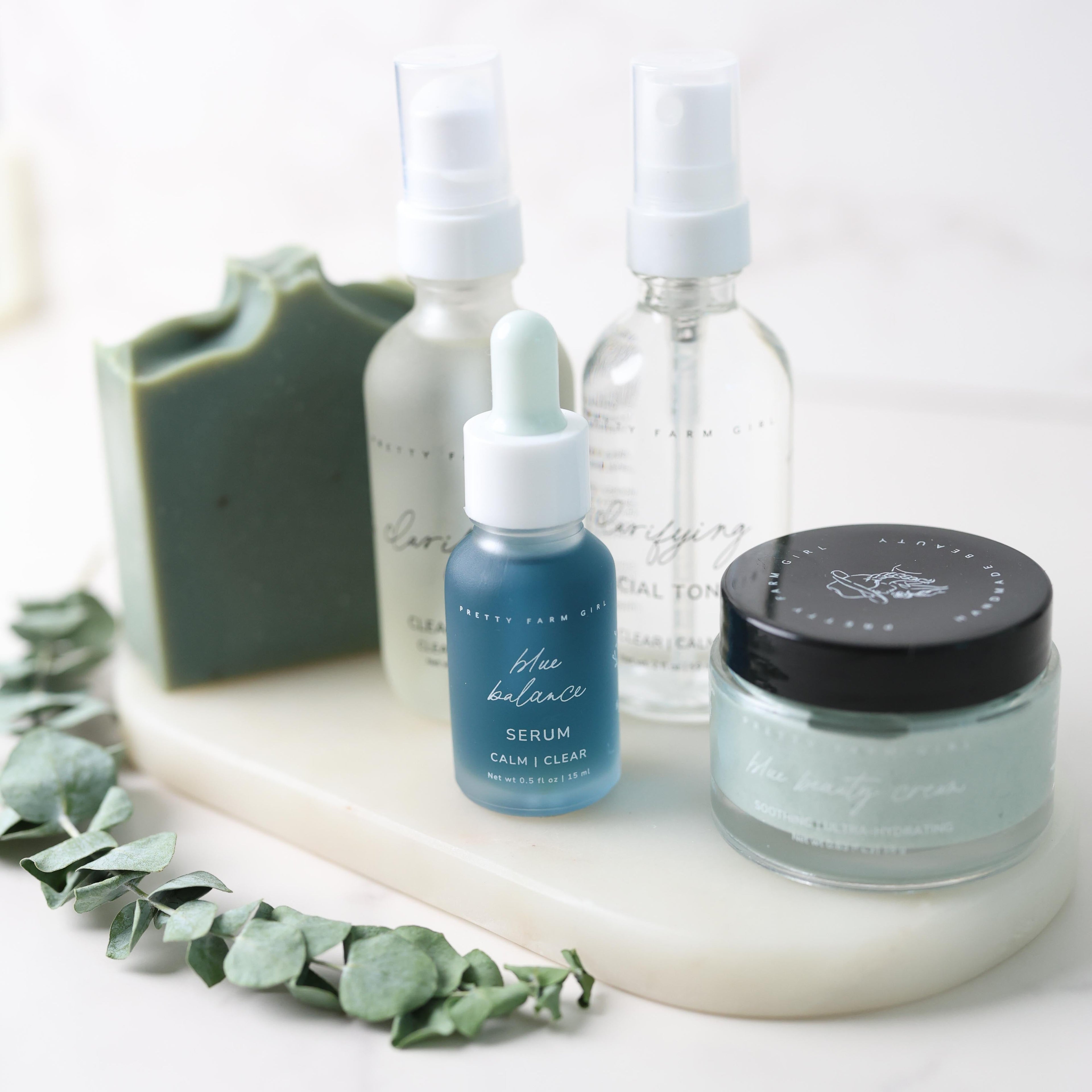 Pretty farm girl Skin Redness Skincare Routine Kit — lifestyle context