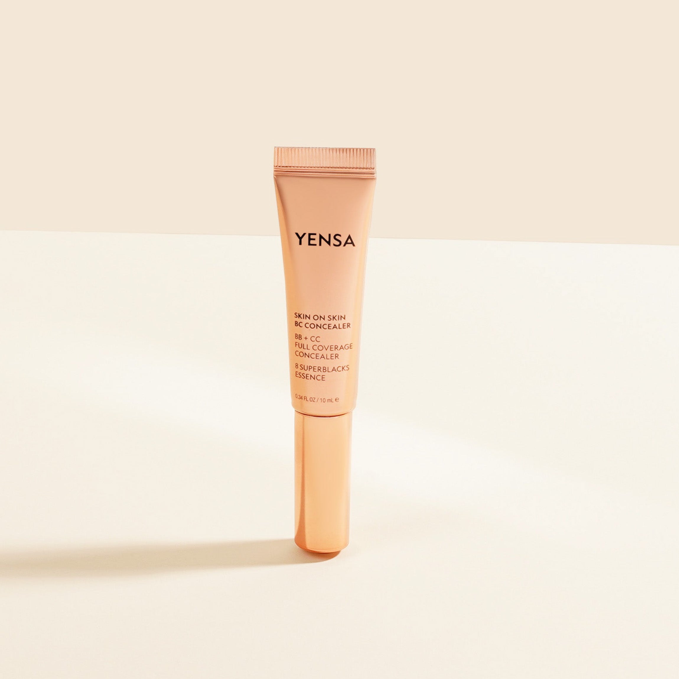 Skin On Skin BB + CC Full Coverage Hyaluronic Serum Concealer by YENSA — BC Complex peptide makeup product photo