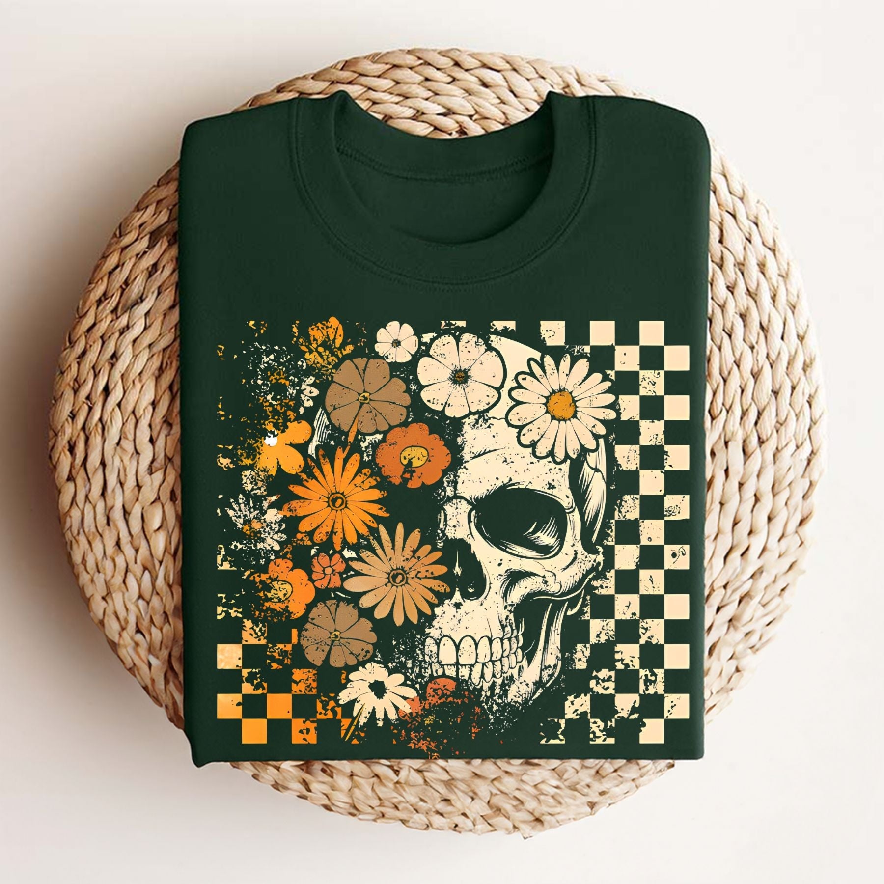 Pasimax Skull and Flowers T-Shirt — main product shot