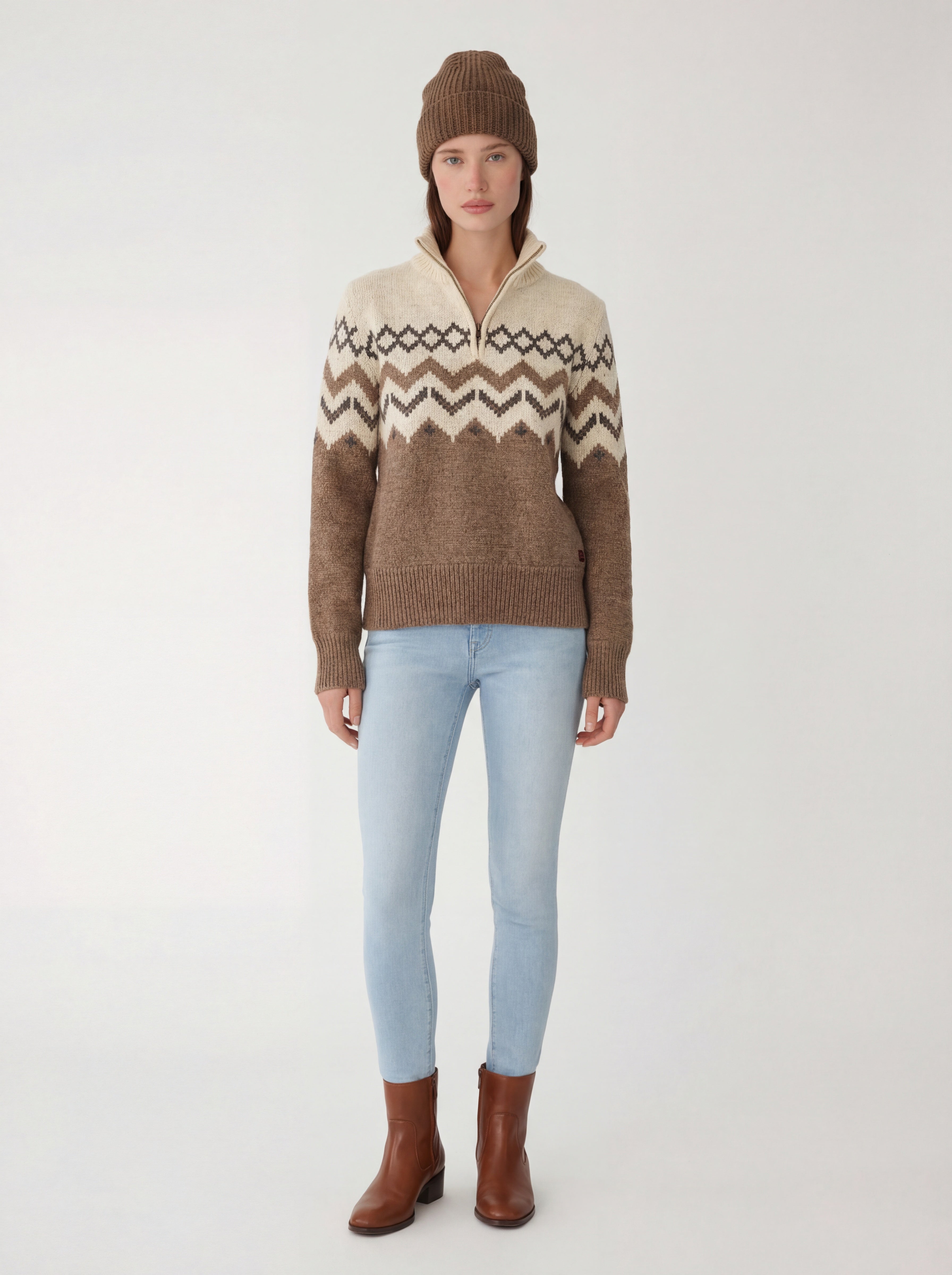 Adirondack Field Skyward Alpaca/Wool Sweater (Ivory) — main product shot