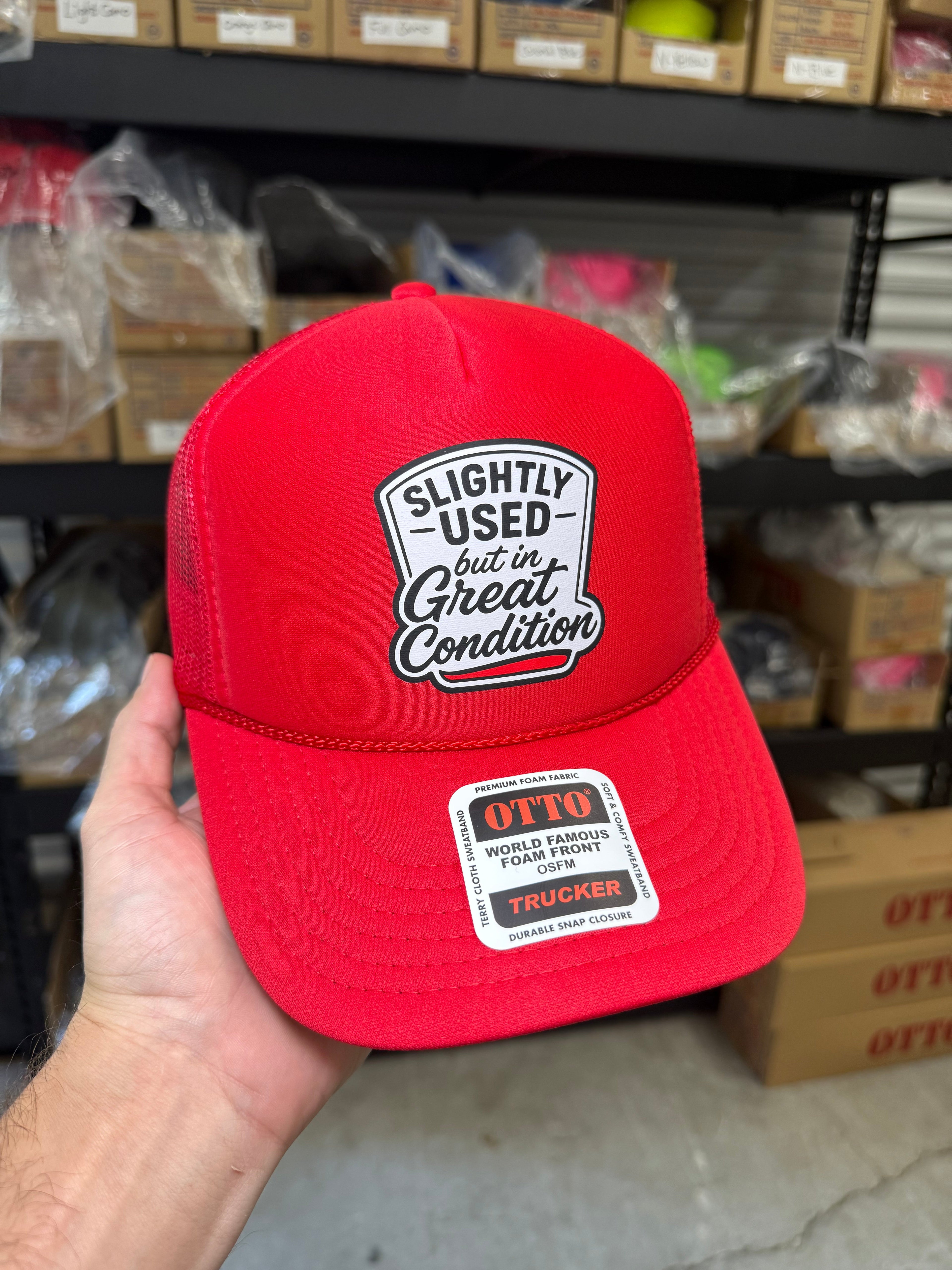 Luckless Outfitters Slightly Used But In Great Condition Trucker Hat — side view