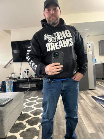 Small Dick Big Dreams | Funny Black and Neon Yellow Adult Hoodie