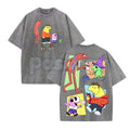 Pasimax Smiling Friends Washed Cotton Shirt – Retro Season 3 Graphic Tee, Vintage Oversized Animation Merch — main product sh