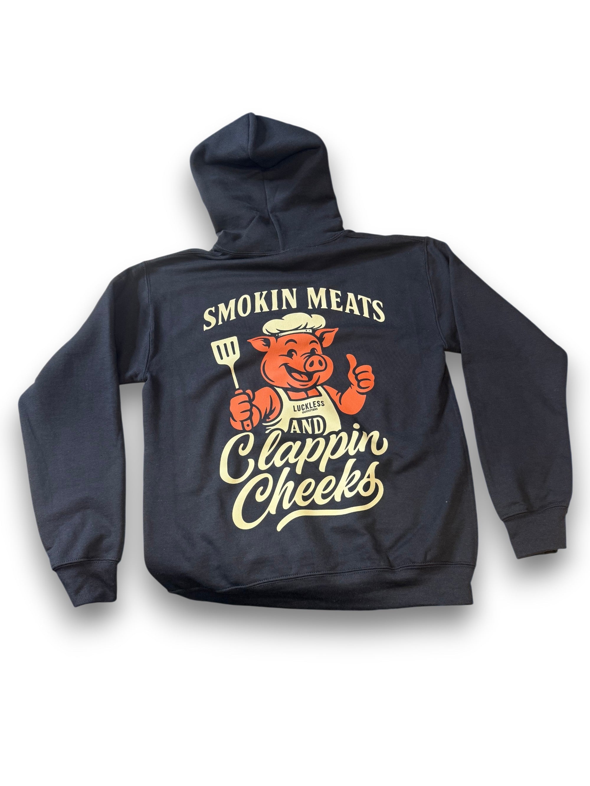Luckless Outfitters Smokin Meats and Clappin Cheeks Hoodie — main product shot