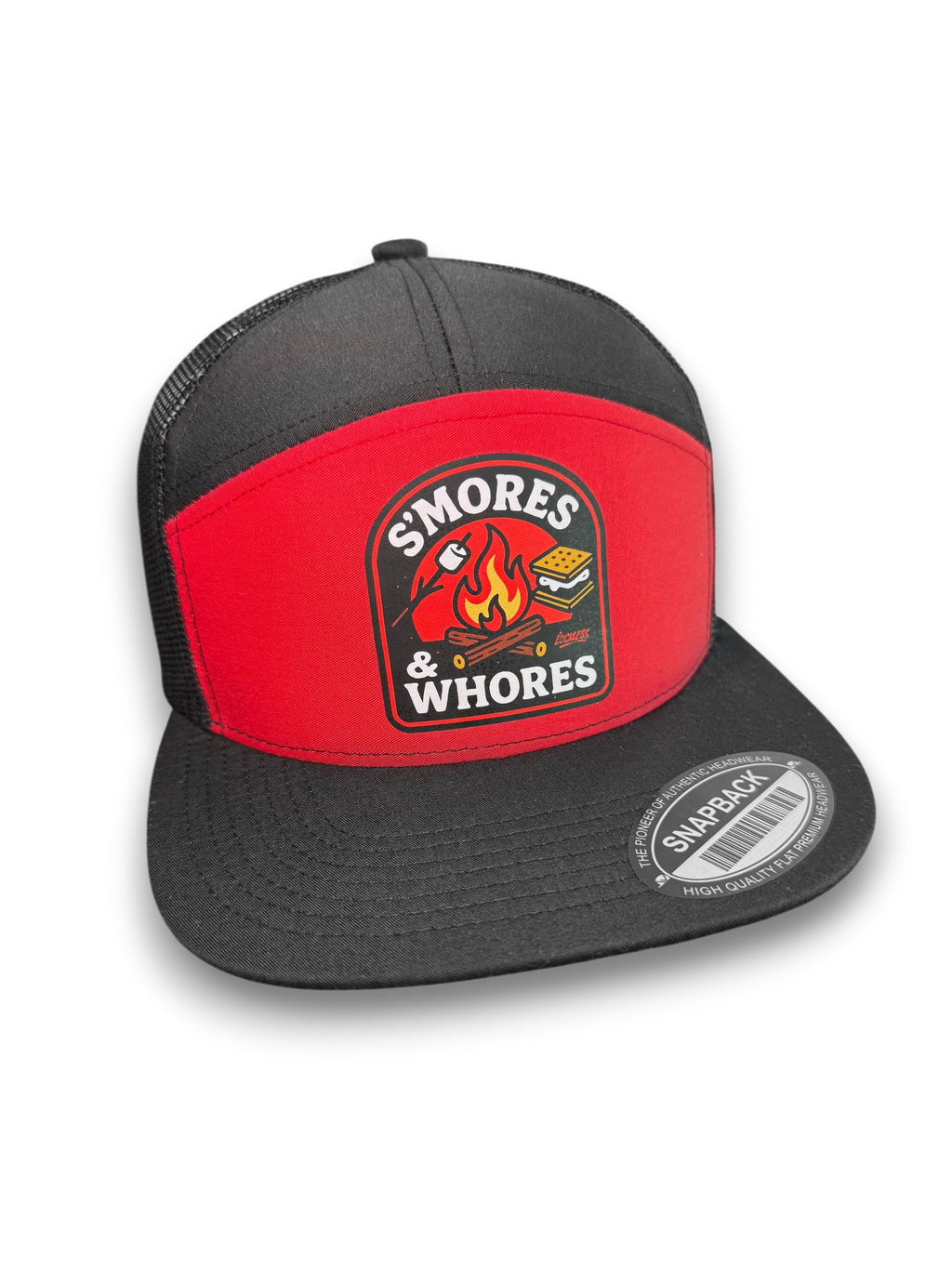 Luckless Outfitters S'mores & Whores Trucker Hat — side view