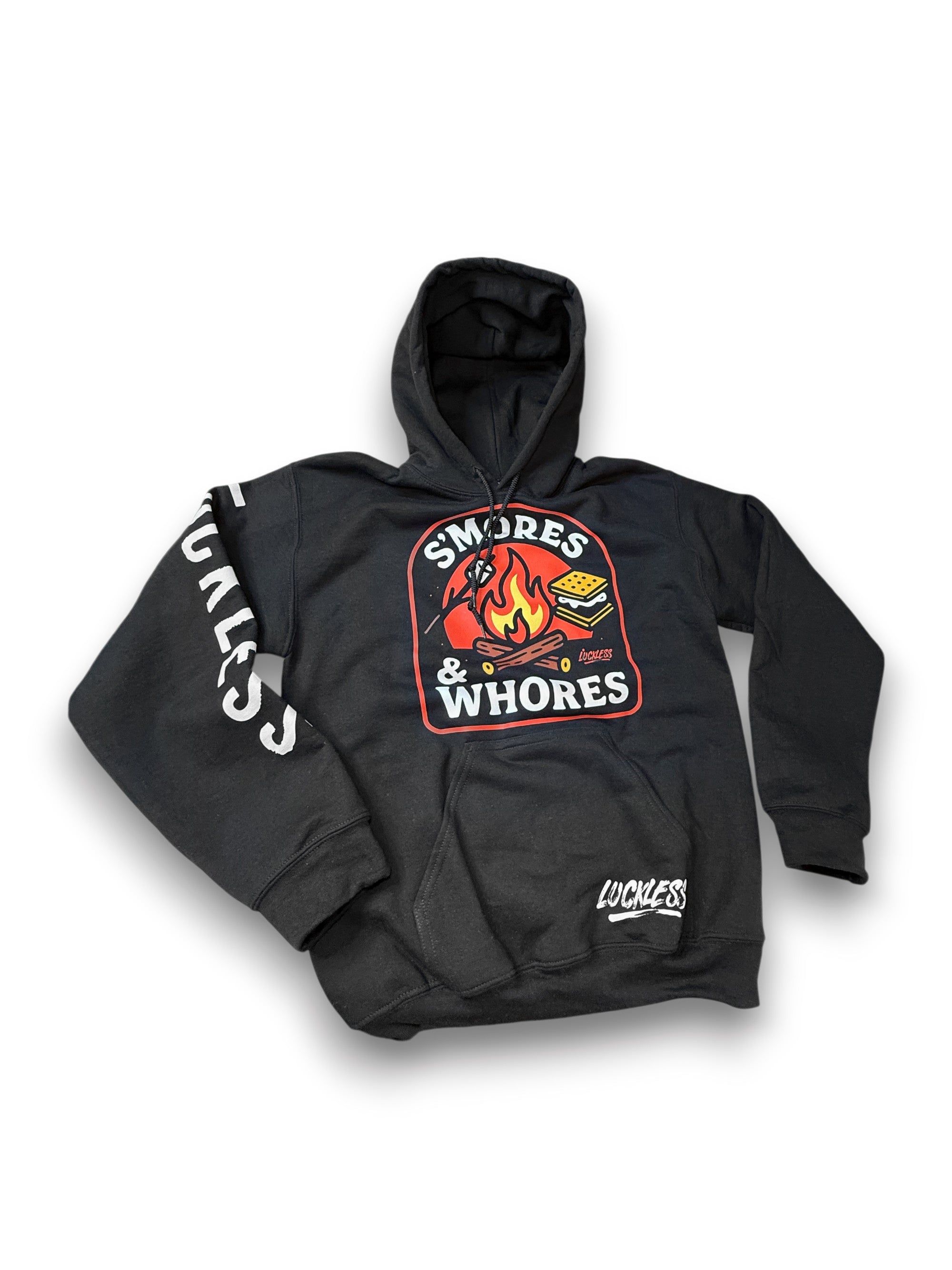 Luckless Outfitters Smores and Whores Hoodie — lifestyle context