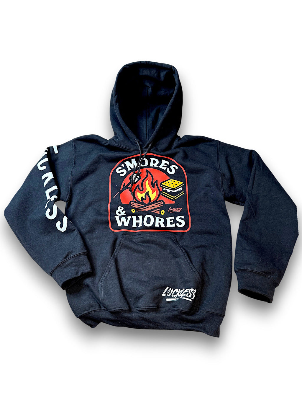 Luckless Outfitters Smores and Whores Hoodie — main product shot