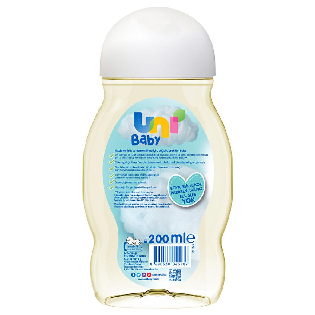 Uni Baby Shampoo - Natural, Hypoallergenic & Moisturizing Baby Hair & Body Wash