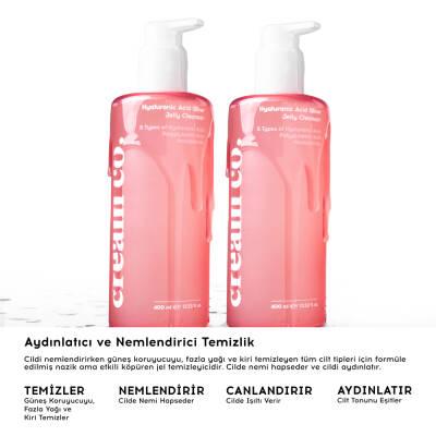 Cream Co. Hyaluronic Acid Glow Jelly Cleanser - Gentle, Moisturizing, Vegan Skincare for Sensitive Skin