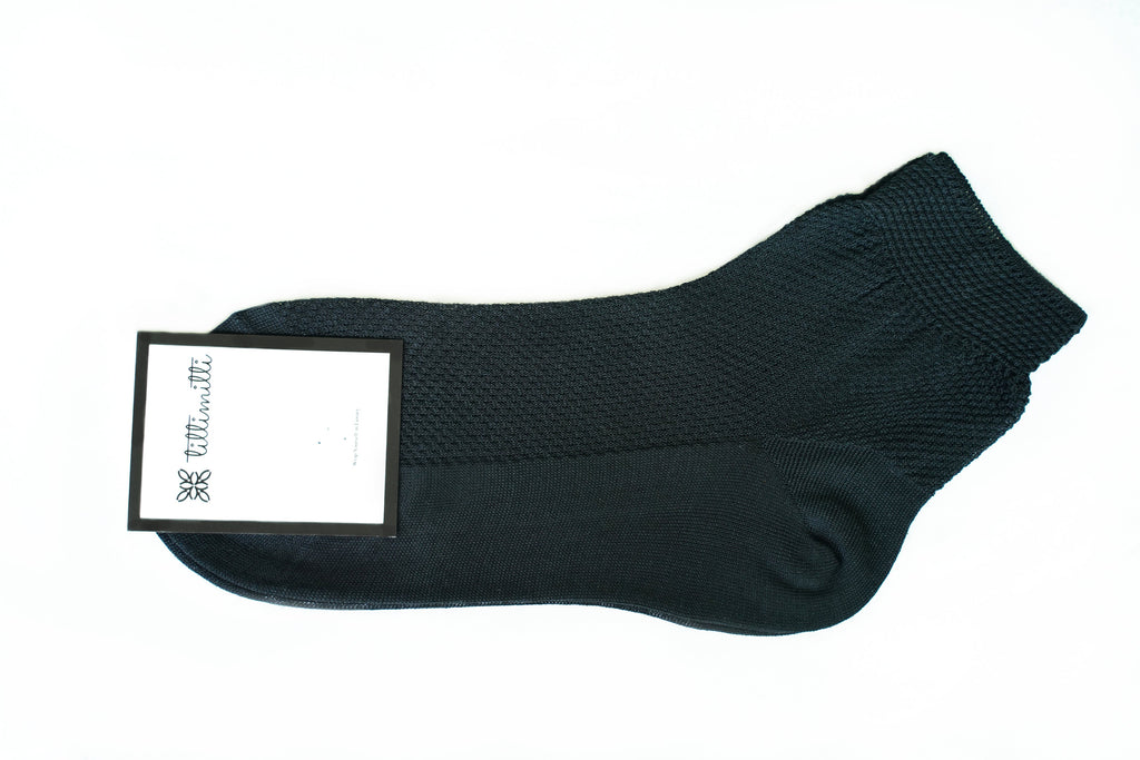 tittimitti tittimitti 100% Organic Mercerized Cotton "Filo di Scozia" Women's Socks 1 Pair. Made in Italy — detail close-up