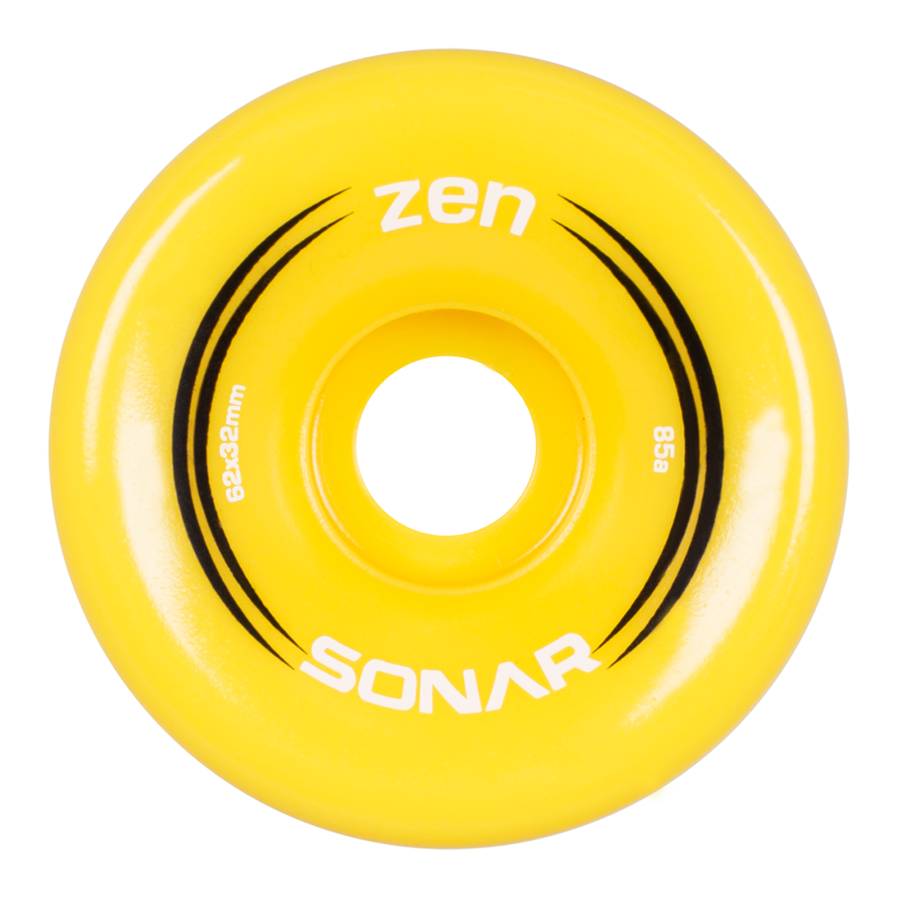 Sonar Zen Roller Skate Wheels 62mm 85a - Yellow (4 Pack)