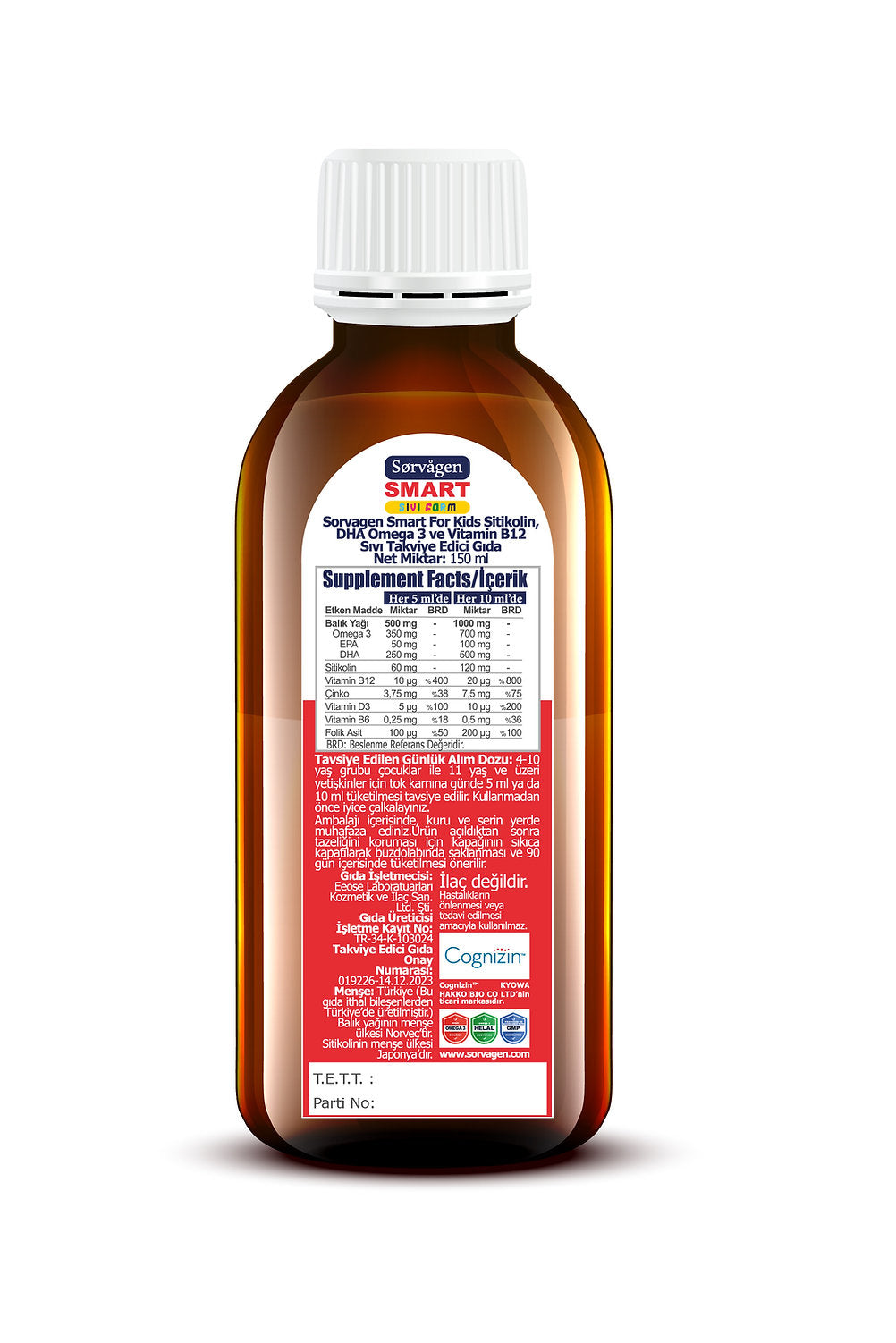 Sorvagen Smart Kids Liquid Form Citicoline 150 ml
