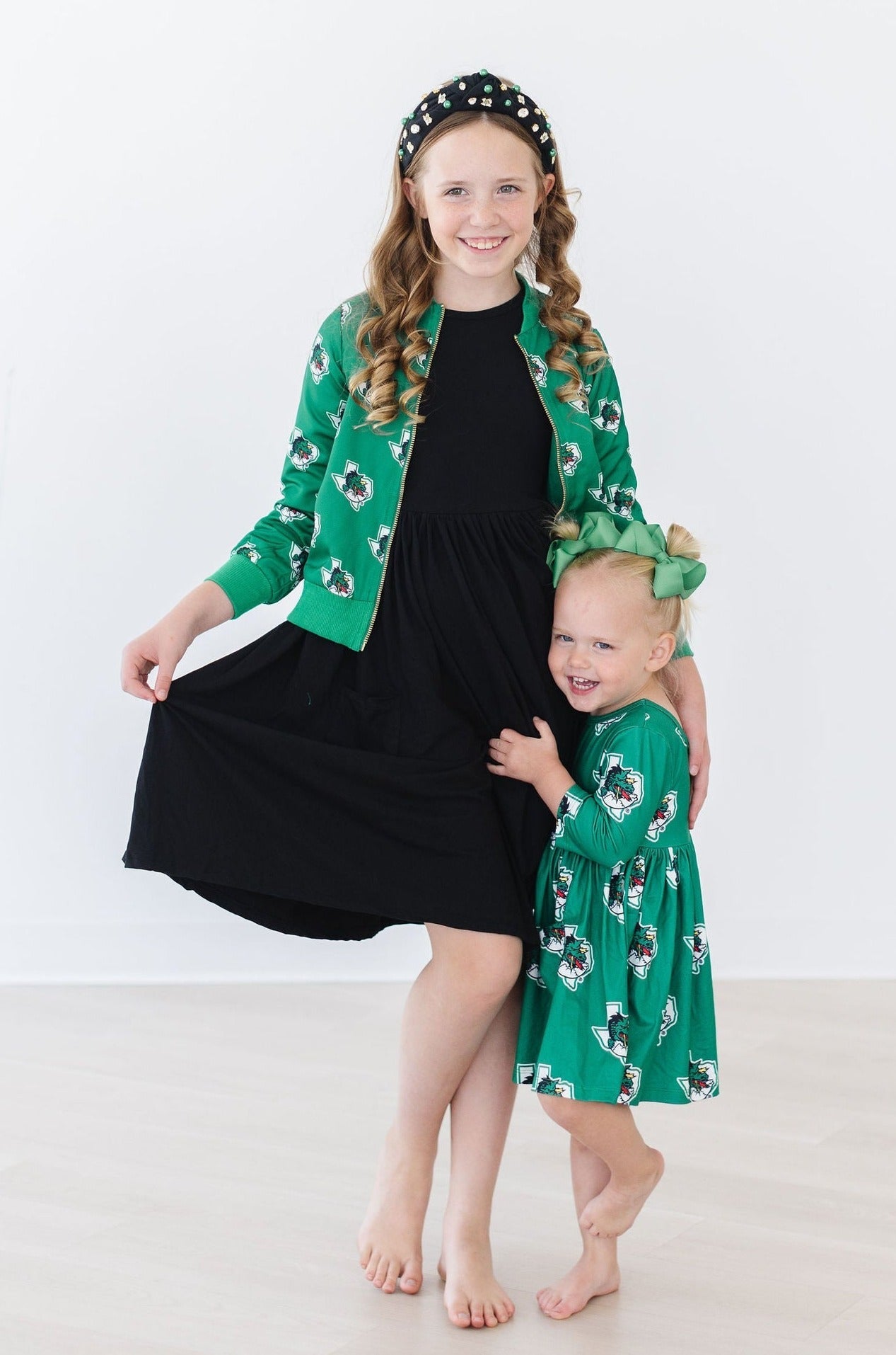 Mila & Rose ® Southlake Carroll Dragons Satin Jacket — detail close-up