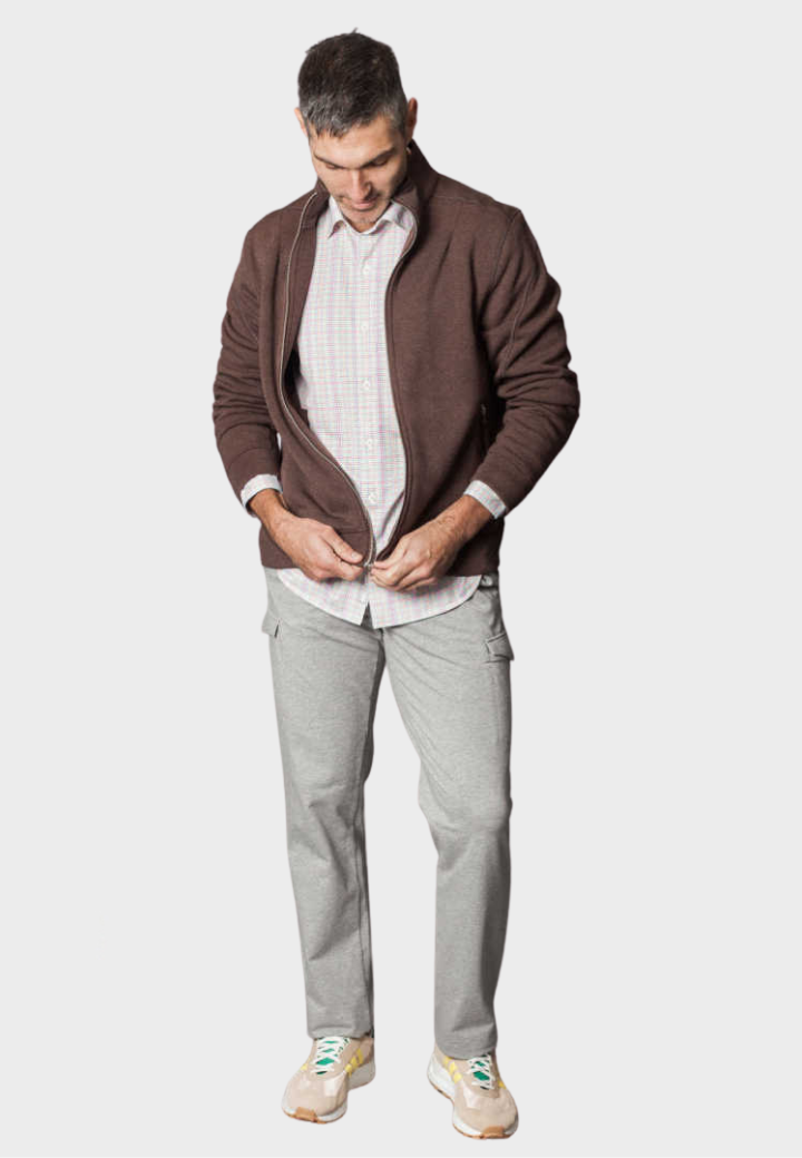 Buki Spectrum Check Long Sleeve Tech Shirt — lifestyle context