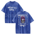 Spicy Brain Skull T-Shirt – Funny Neurospicy Mental Health Graphic Tee, Vintage Washed Edgy Skeleton Lightweight Cotton Meme Top