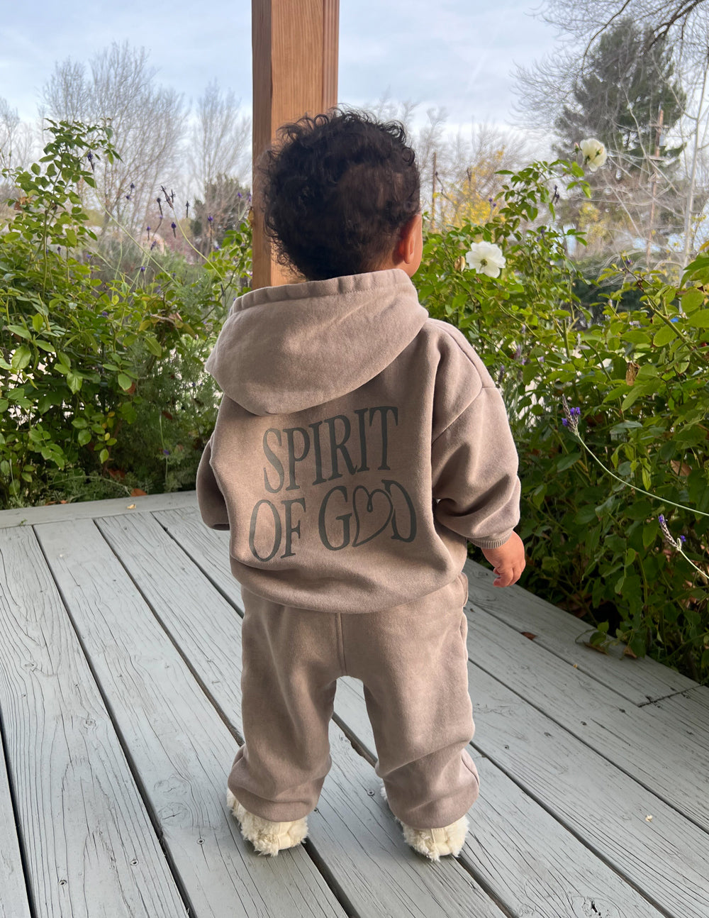 Elevated Faith Spirit of God Kids Hoodie — in-use photo