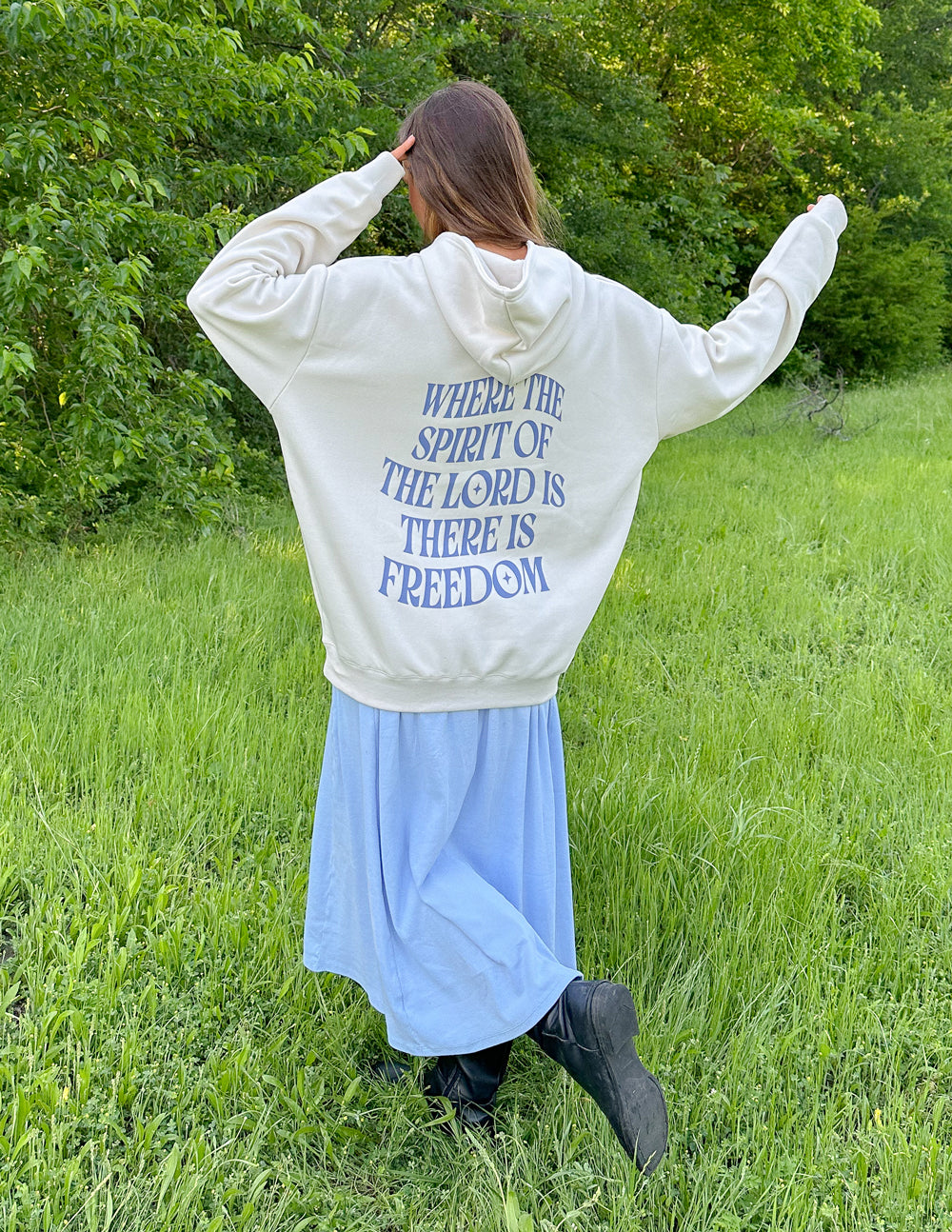 Elevated Faith Spirit of the Lord Unisex Hoodie — fabric or material detail