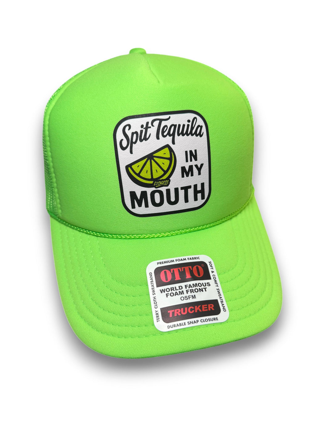 Luckless Outfitters Spit Tequila in My Mouth Trucker Hat — main product shot