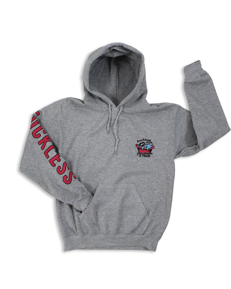 Luckless Outfitters YOUR OPINION IS TRASH HOODIE — detail close-up