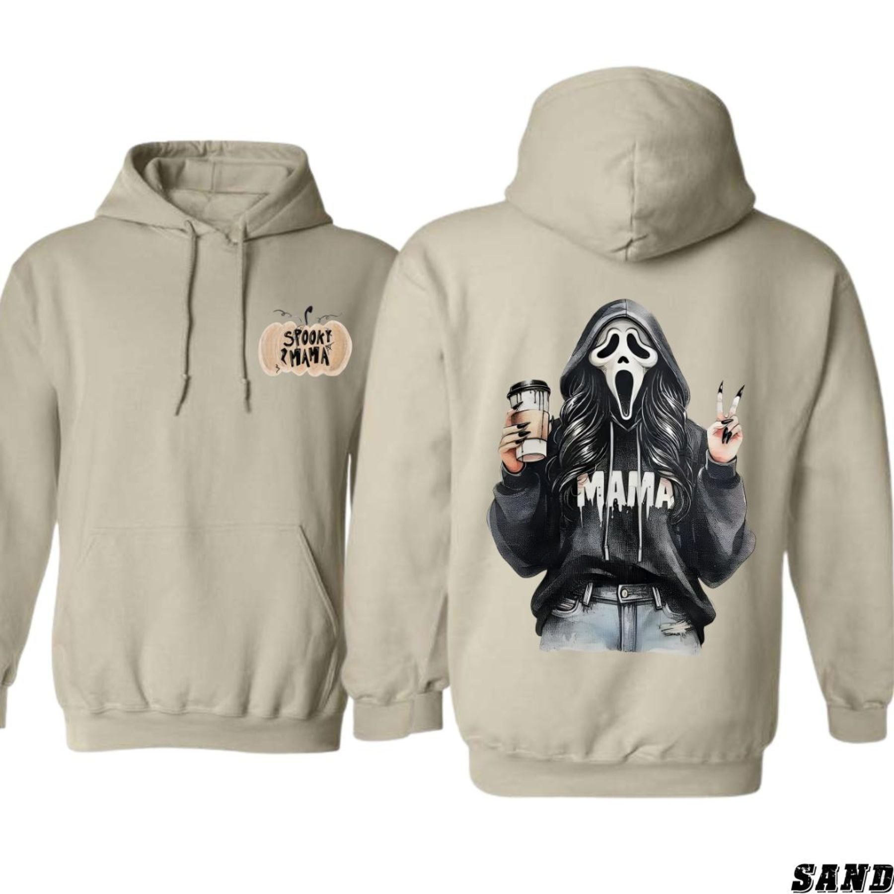 Pasimax Spooky Mama Coffee Ghost Hoodie — main product shot