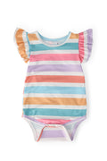 Mila & Rose ® Spring Stripes S/S Flutter Bodysuit — main product shot