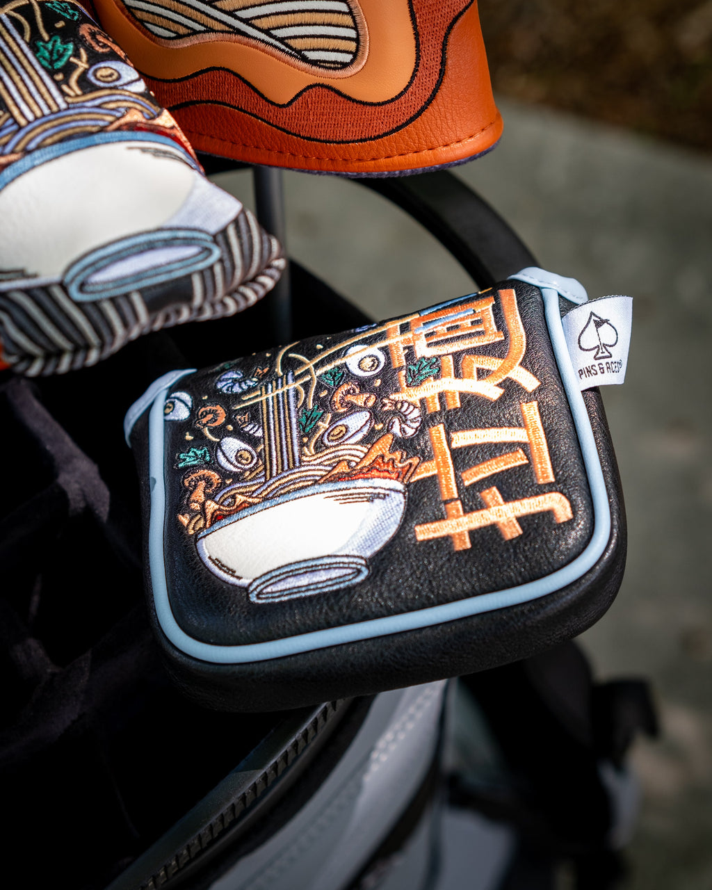 Pins and Aces Ramen - Mallet Putter Cover — color detail